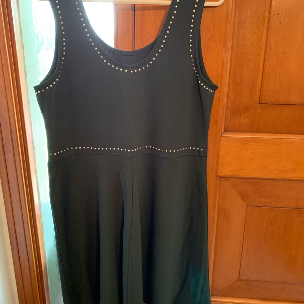 Black A-Line Midi Dress with Scoop Neck for Cocktail